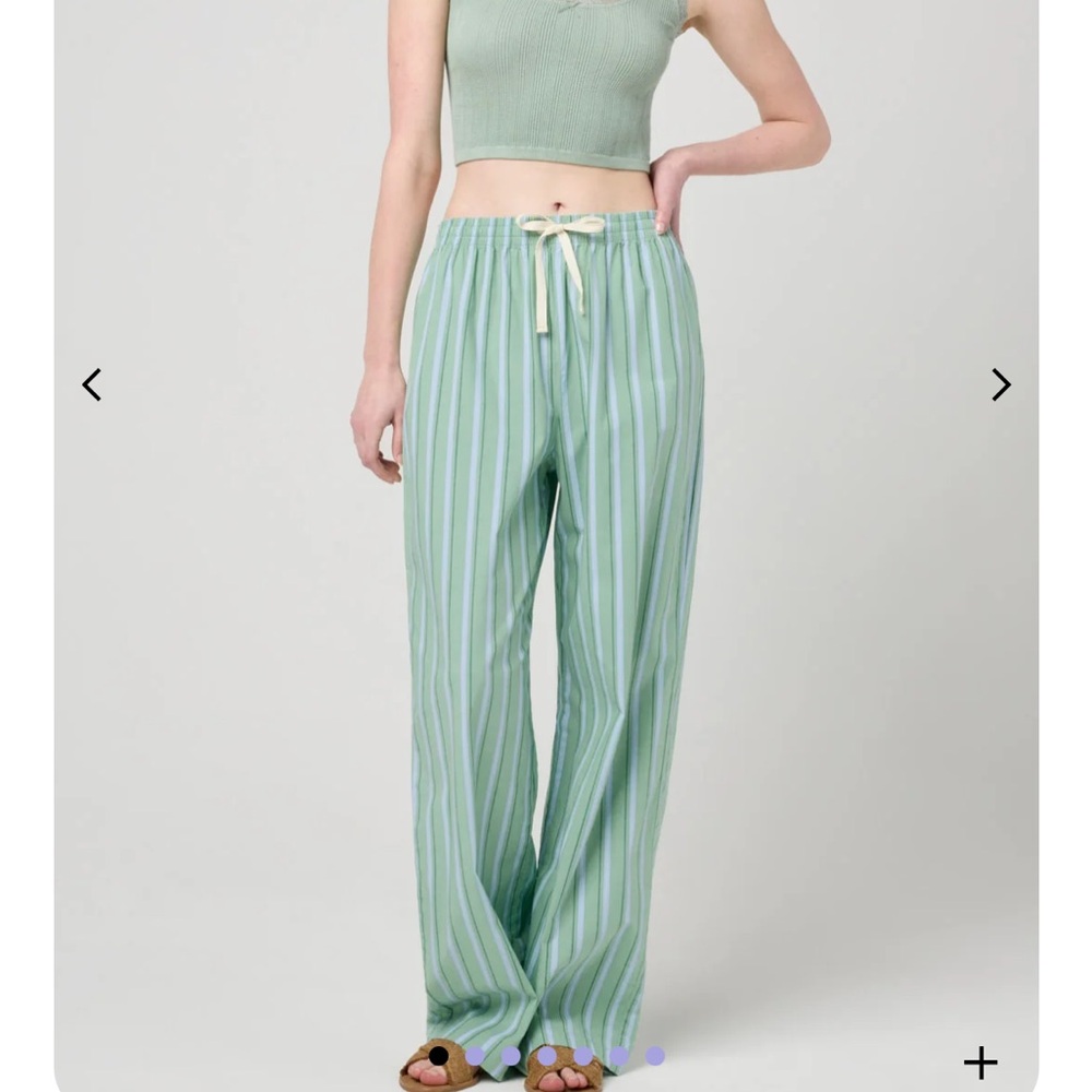 Mint Striped Wide Leg Pants